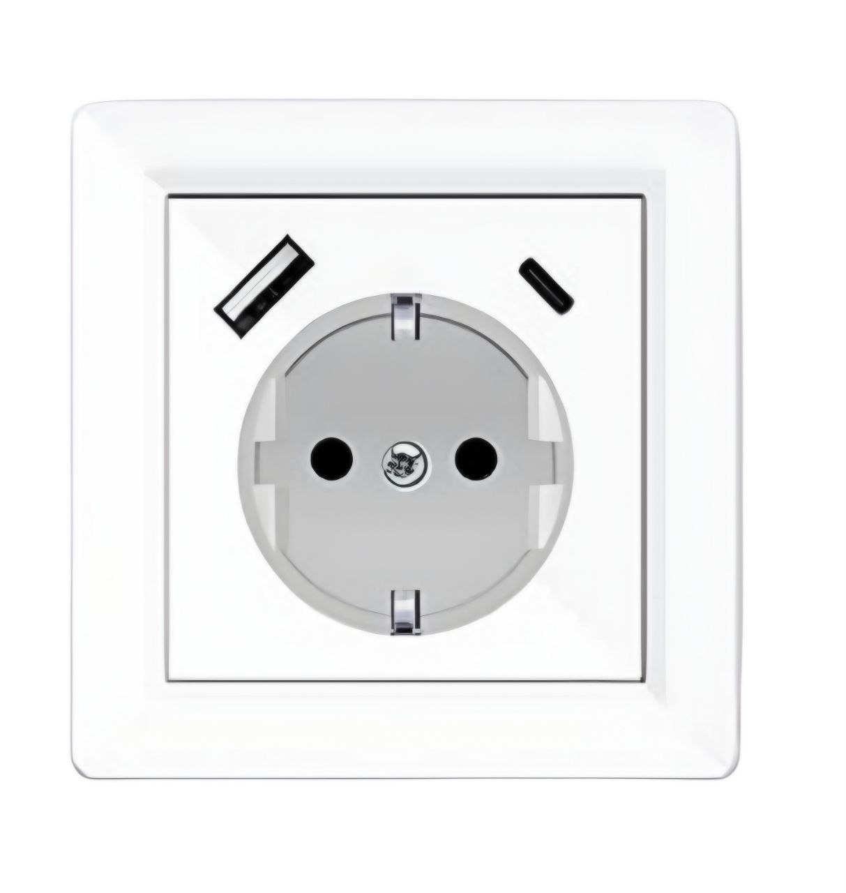 BRILUX БЕЛАЯ РОЗЕТКА 1 USB-TYPE-C С ЗАЗЕМЛЕНИЕМ