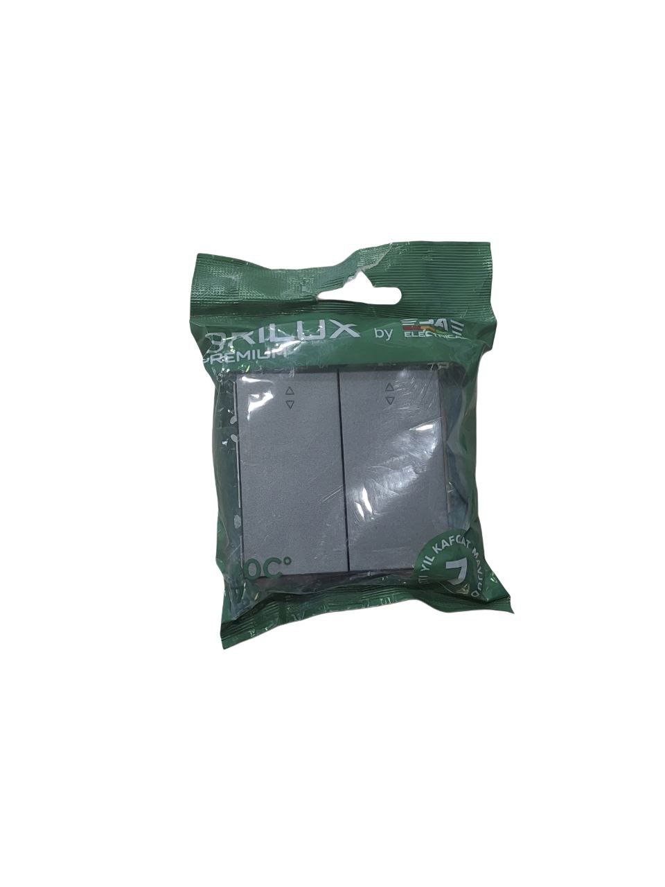 Розетка BRILUX серая (2-местная)