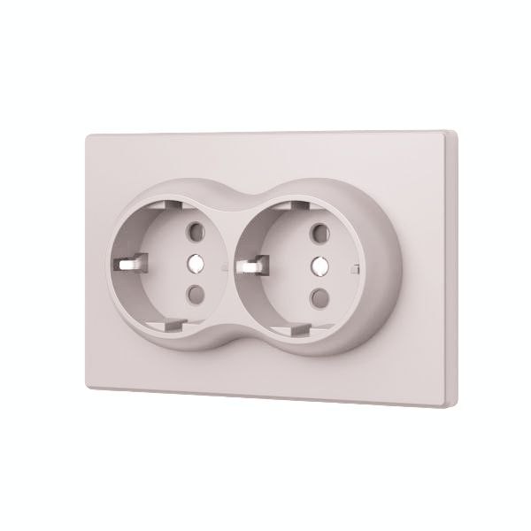 Розетка BRILUX золотая (2-местная, с заземлением)