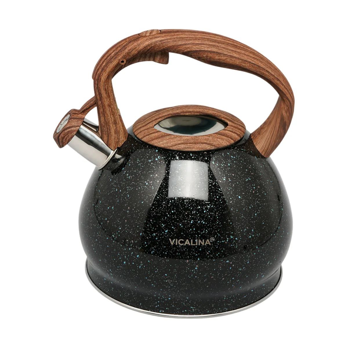 VICALINA ЧАЙНИК ЧЁРНЫЙ С ДЕРЕВЯННОЙ РУЧКОЙ