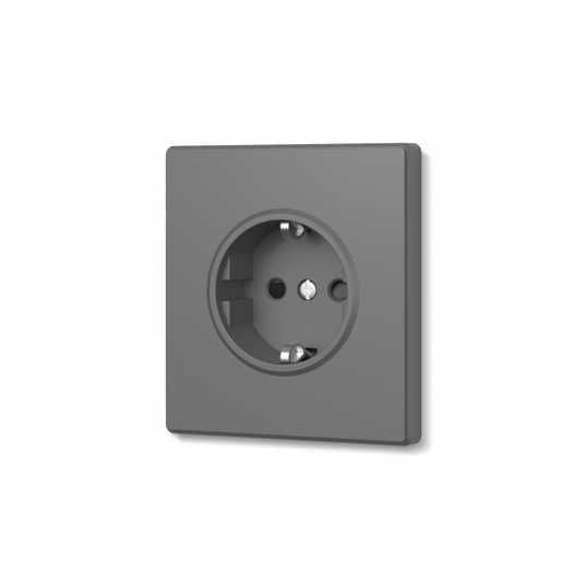 Розетка BRILUX серая (1-местная, с заземлением)