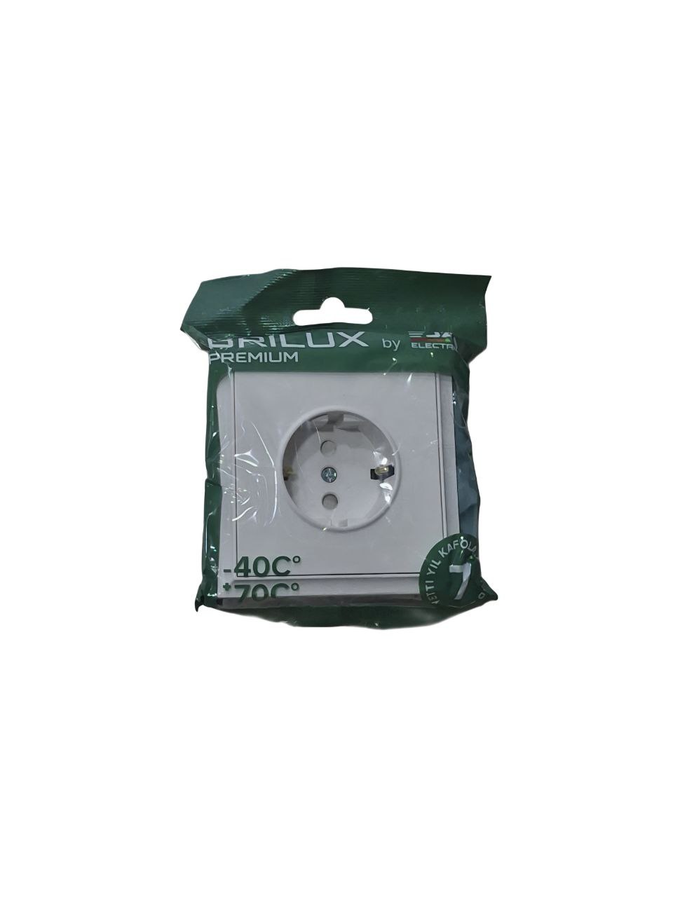 Розетка BRILUX белая (1-местная, с заземлением)