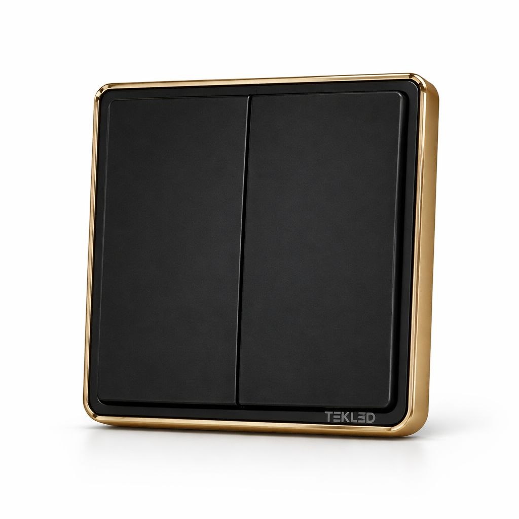 ЧЁРНЫЙ ВЫКЛЮЧАТЕЛЬ TEKLED 2 КЛАВИШИ